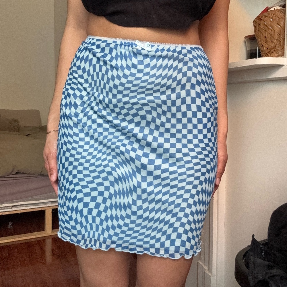 Wild Fable Blue and White Mini Pencil Skirt